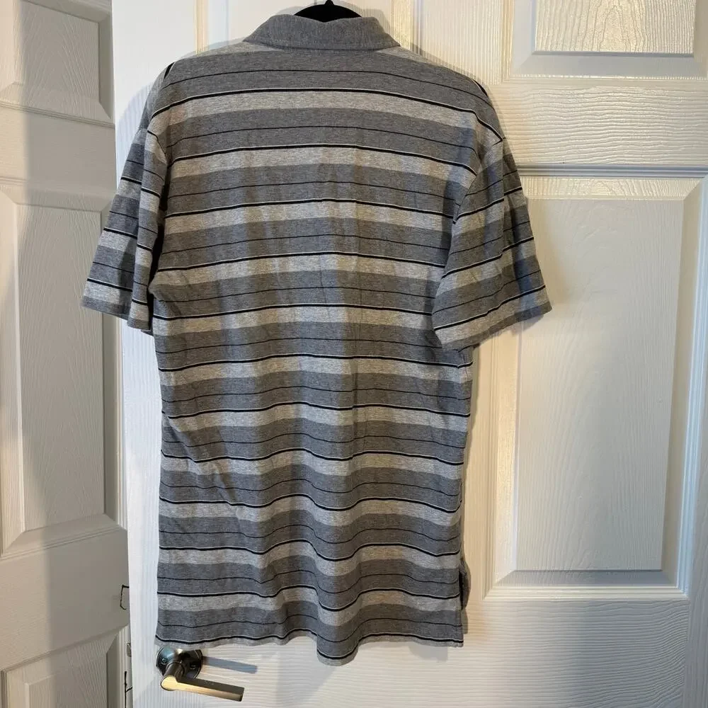 Ralph Lauren Polo Golf | Stretch Lisle Pima Cotton Blend Black & Gray Stripe | M